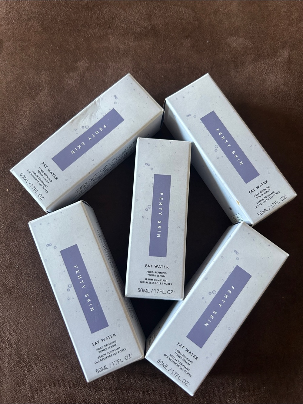 Fenty Skin Fat Water Pore-Refining Toner Serum.1.7 Fl oz set of 5